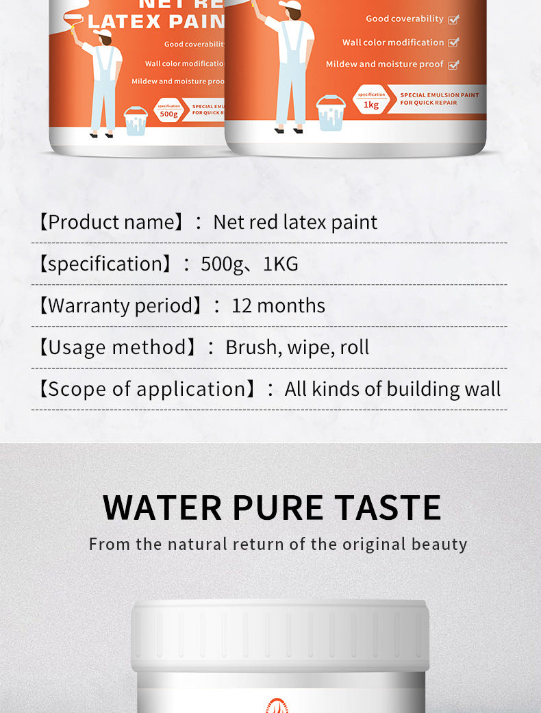 Wall Latex Paint Indoor Household Wall Paint Renovation Repair Color Adjustment Paint Water-based Paint Interior Wall Repair