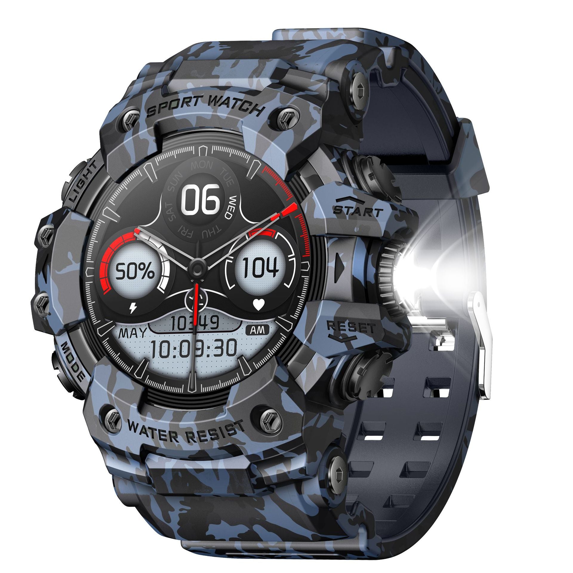 LC21Smart Watch Bluetooth Call True Heart Rate Step Sleep Compass Deep Waterproof Mechanical Style Sports