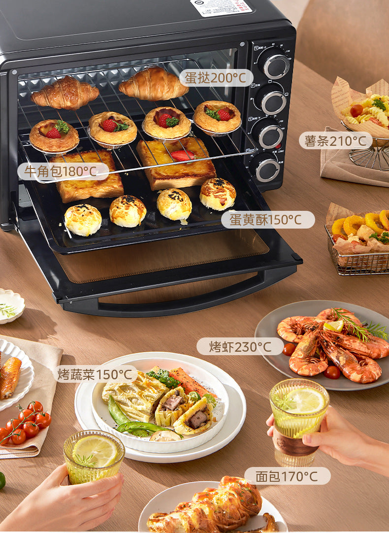 32L Electric Oven Household Mini Multi-Functional Baking Pizza Cake Multi-Functional Large Capacity Oven Roast Chicken