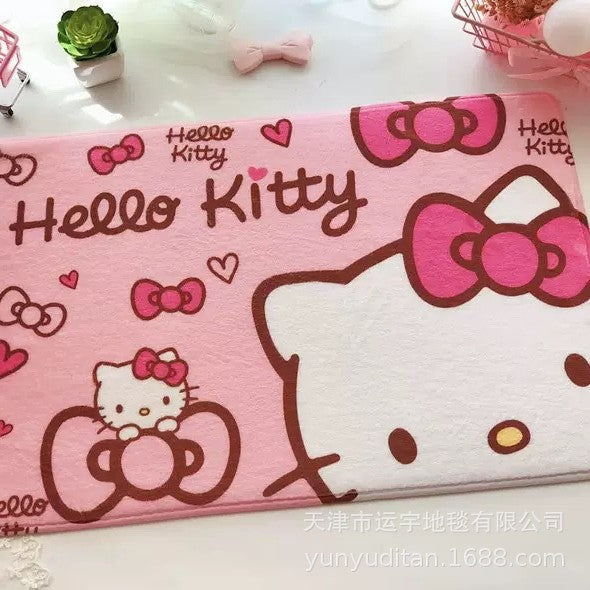 Flannel Mat Cartoon Kitty Bathroom Water Absorption Non-Slip Door Mat Pudding Dog Bathroom Mat Labeling and Dropshipping