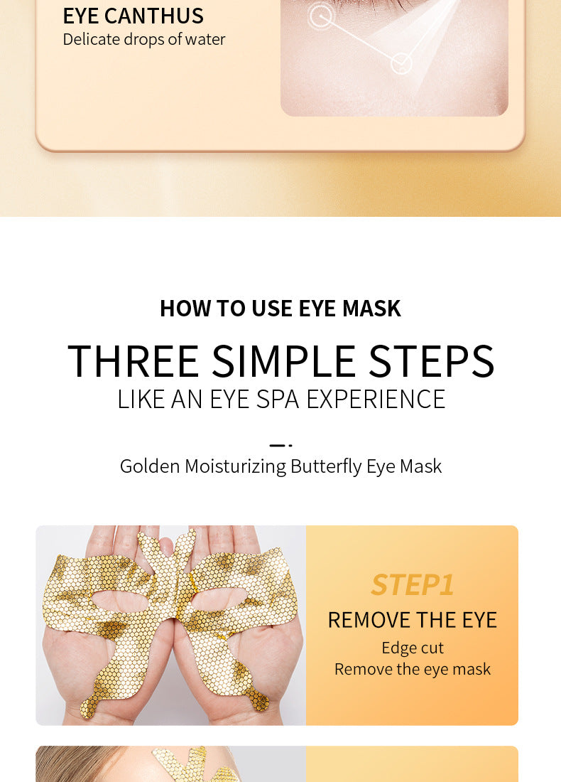 Gold Butterfly Eye Mask SADOER Eyes mask15g Moisturizing and Nourishing Tablets for Cross-Border Wholesale