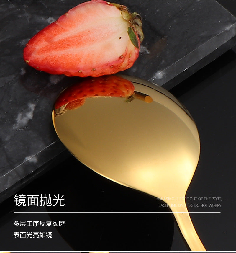 1010Stainless Steel Public Tableware Salad Dessert Spoon Fork Hotel Restaurant Self-service Spoon Fork Set