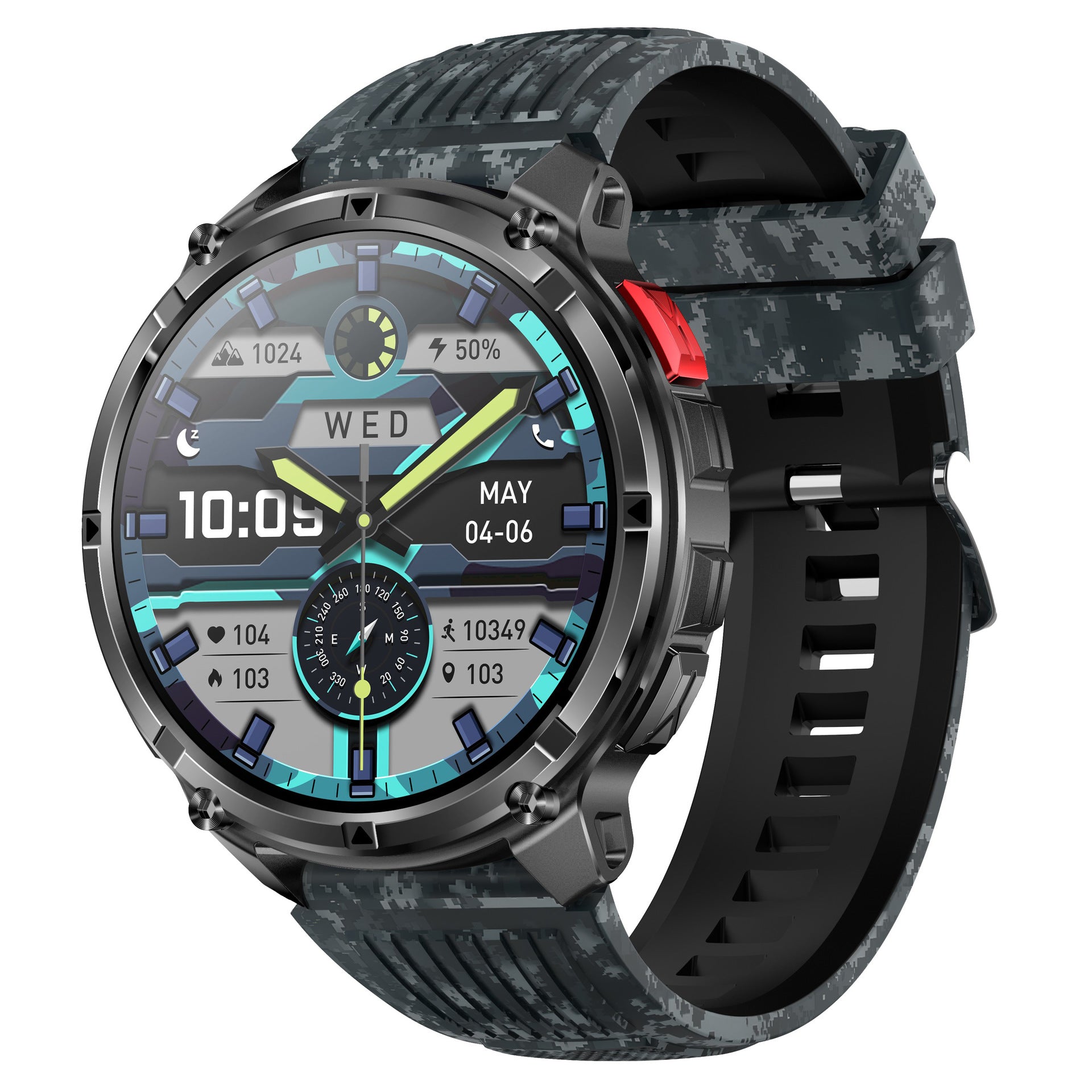 HT33Smart Watch Bluetooth Call True Heart Rate Step Count Sleep Monitoring Compass Deep Waterproof Sports Three-Proof