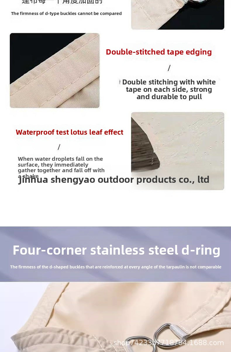 210D Courtyard Garden Rainproof Four-Corner Sunshade Sail Outdoor Sun Protection Balcony Waterproof Sunshade Sail Car Sunshade Awning