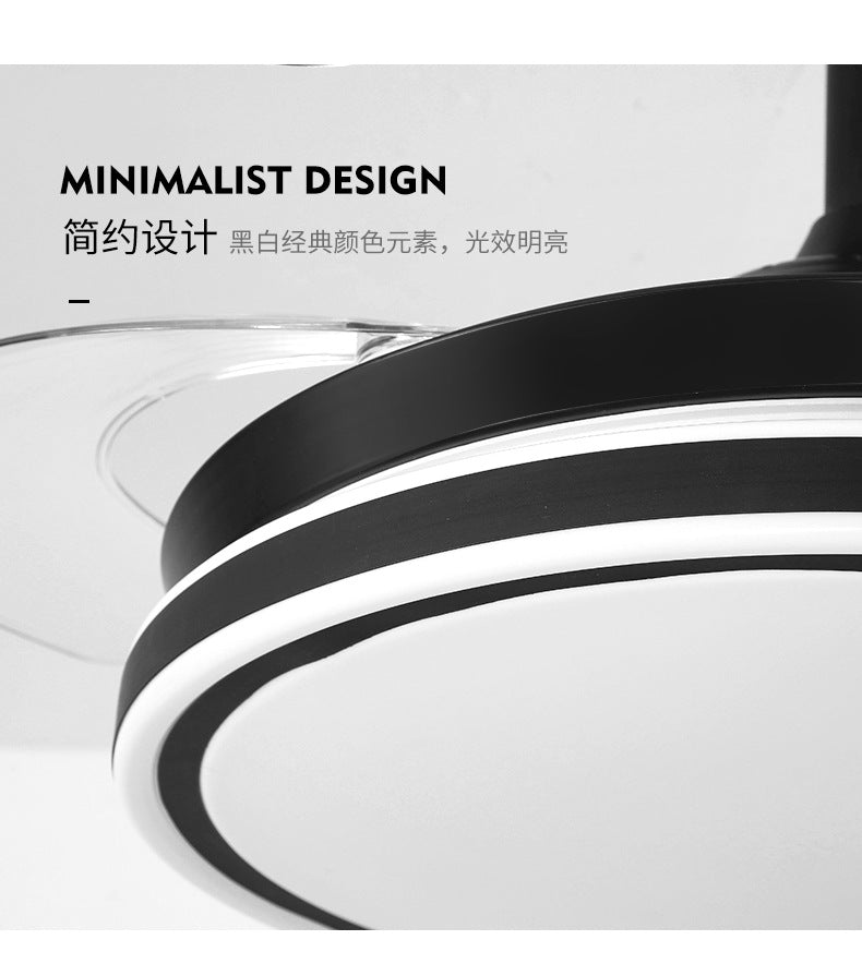 Invisible Fan Light for Home Bedroom Living Room Silent Variable Frequency Electric Fan Light Modern Simple Dining Room Ceiling Fan Light Wholesale