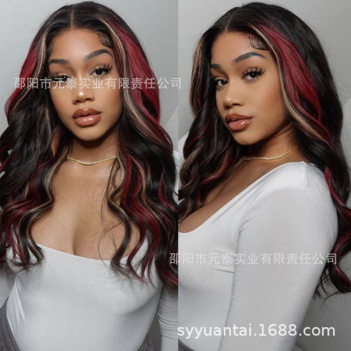 Highlight Ombre Lace Front Wig 13x6 Wavy Lace Glueless Wig