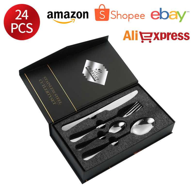 1010Stainless Steel Cutlery Knife Fork Spoon24Set of Western Steak Knives and Forks6Set for One Person