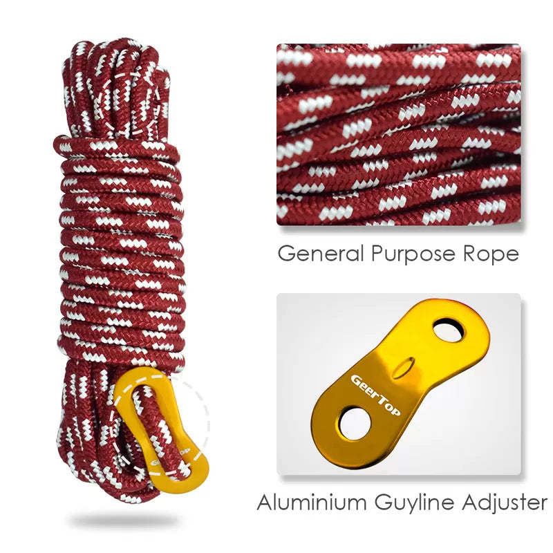 Outdoor camping tent accessory reflective guy ropes5MM Canopy Fixed Windproof Drawstring Clothesline Canopy Wind Rope6Strip