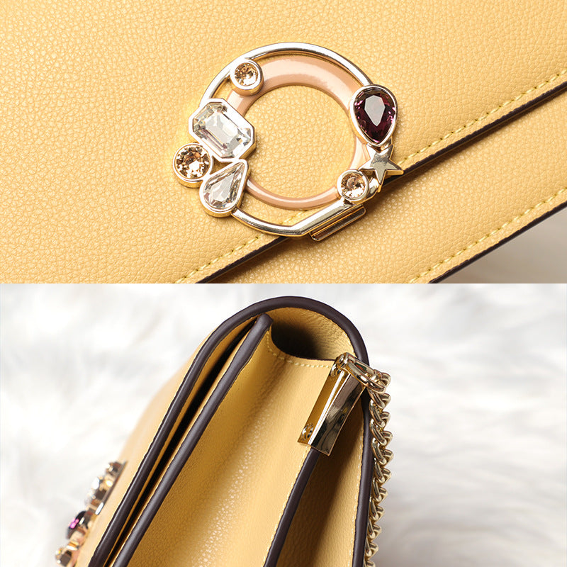 Trolis Luxury Women's Bag Two-Layer Cowhide Small Square Bag Niche Versatile Single Shoulder Crossbody Chain Women's Bag Manufacturer