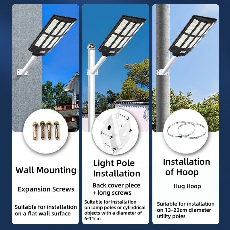 Integrated Solar Street Light Intelligent Waterproof Explosion Bright Household Garden Light ABS Shell Solar Lamp 8000W