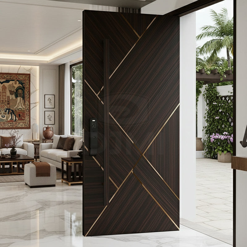 China Top Manufacturer Personalized Customization House Main Door Wooden Front Entrance Exterior Door Wood Hidden Pivot Door