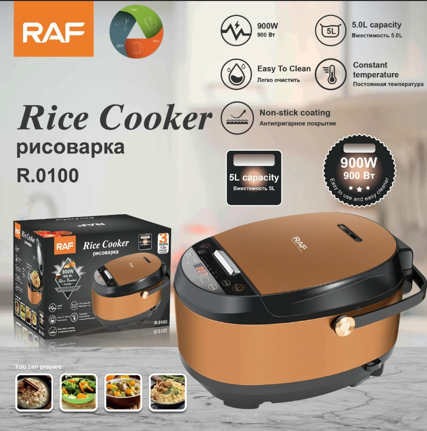 RAF European Standard Rice Cooker Smart5L Fully Automatic Health-Preserving Household Stainless Steel Rice Cooker Multi-Functional R0100