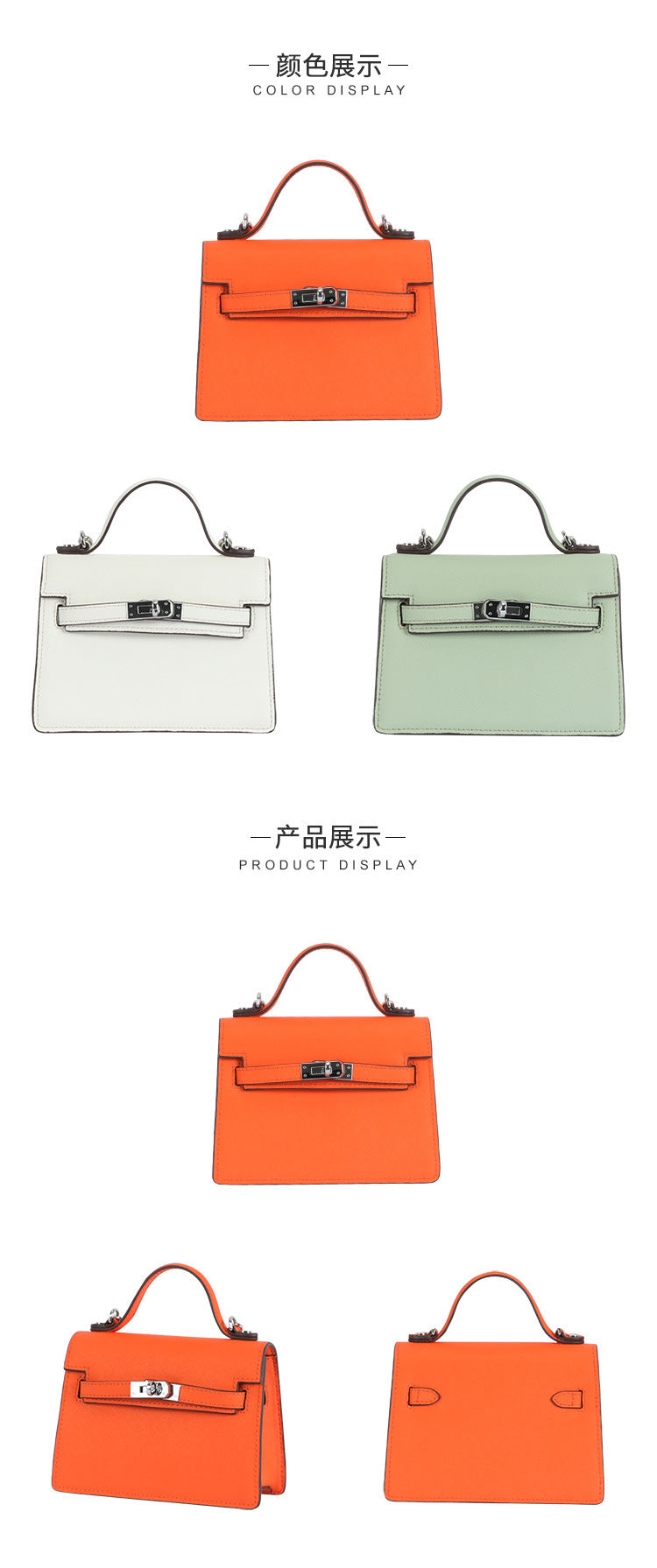 Palm Print Versatile Kelly Bag2024New versatile cute compact MINI Single Shoulder Crossbody Small Square Bag for Women