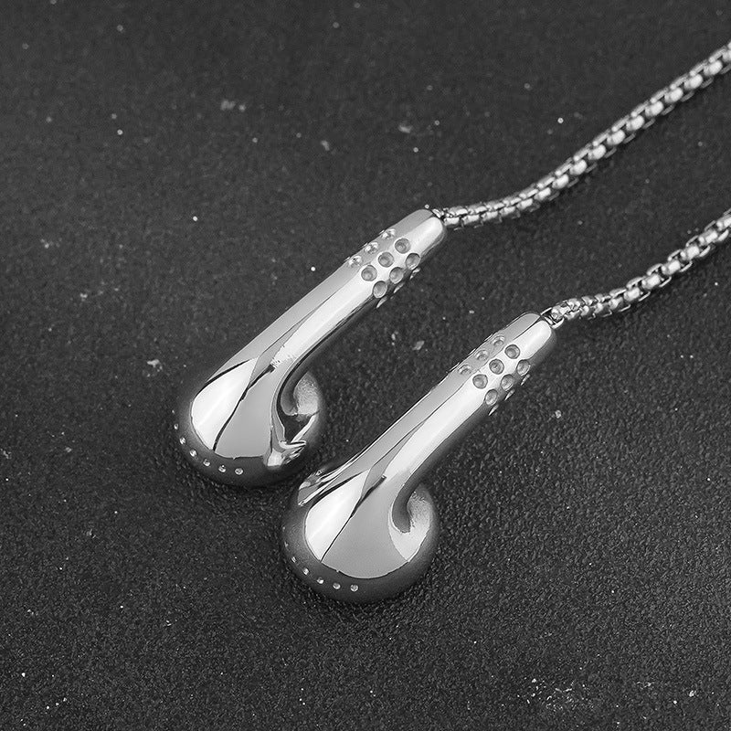 Titanium Steel Jewelry Hip Hop Disco Necklace Fashionable Personality ins Music Headphones Stainless Steel Pendant Jewelry