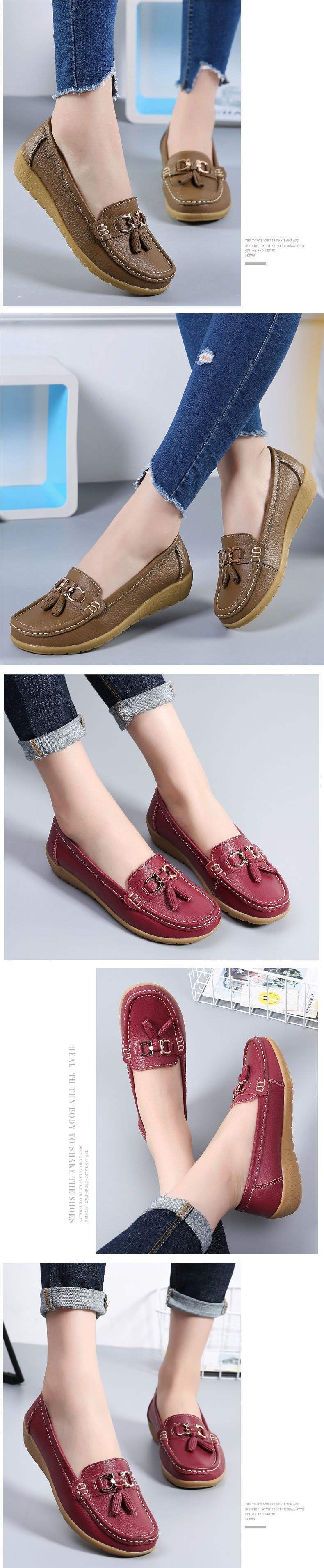 Women's Shoes Flat Soft Sole Thick Sole Loafers Thickened Nurse Shoes Rubber Sole Wedge Slip-On Women's Shoes