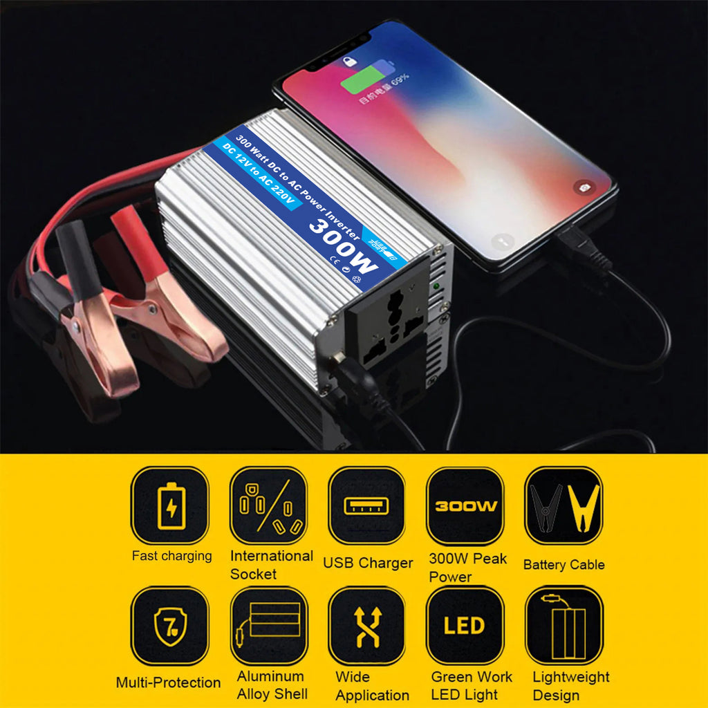 Motorcycle and Car Accessories150W Car Converter Inverter Car Inverter Power Supply DC12V Transfer Communication220V