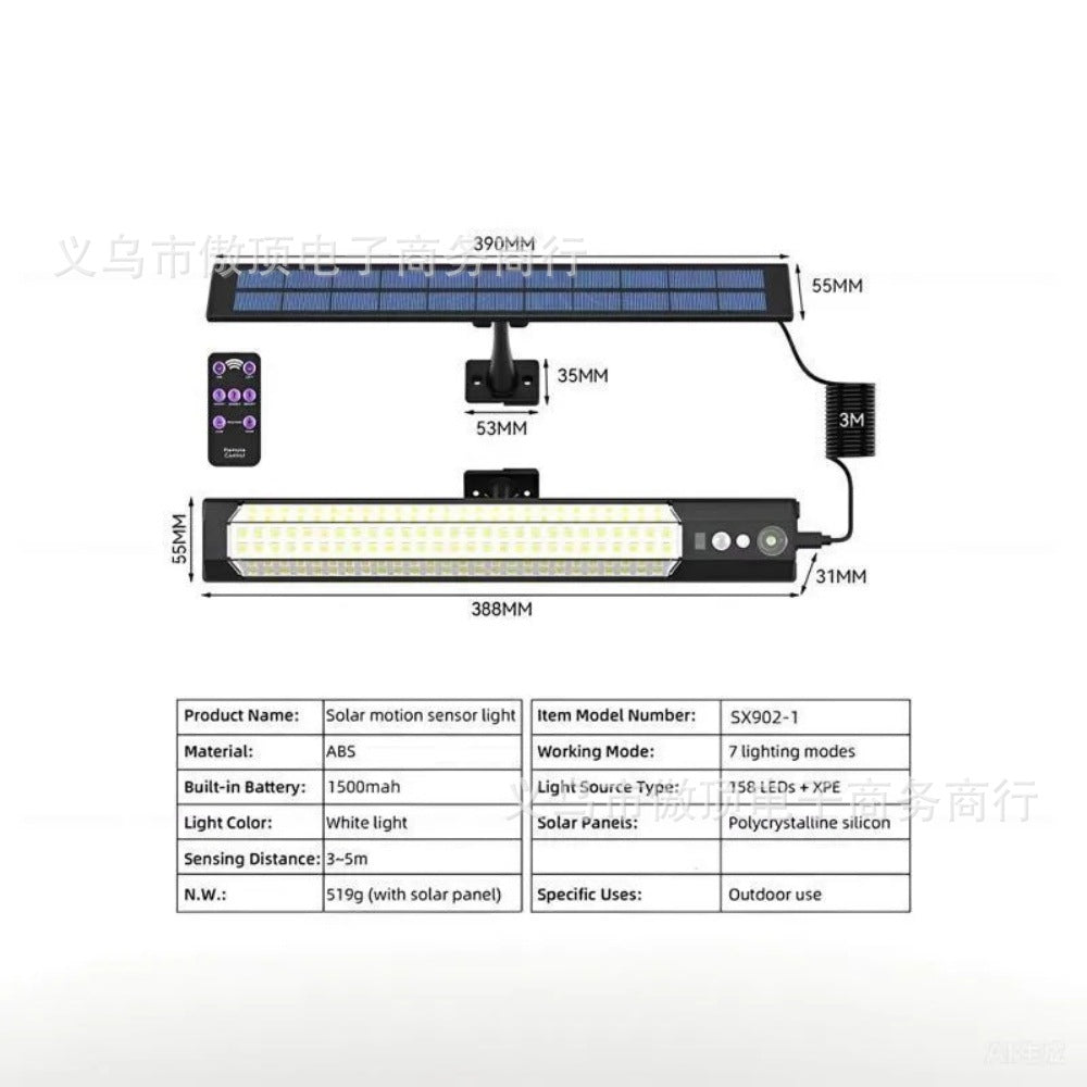 Outdoor Solar Human Body Sensor Street Light Split Light Household Waterproof Wall Light Courtyard Landscape Garage Lighting