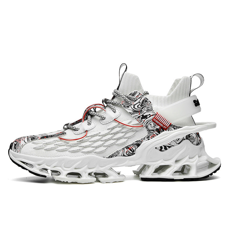 Chinese Style Men's Shoes Spring and Autumn Running Shoes Basketball Sports Shoes Ultra-light Shock-absorbing Breathable Running Blade Shoes Chinese Style Design