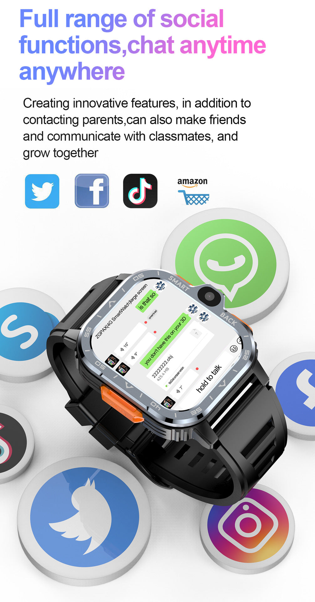 PGD Watch Smart Watch5G Plug-in Card Full Netcom Built-in Google Store Independent APP Download the Three-Proof Sports