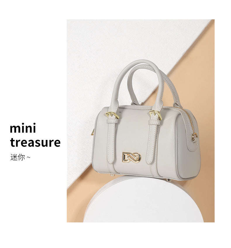 New Trendy Fashion Pillow Bag Women's Mini Boston Shoulder Crossbody Handbag Large Round Bucket Bag