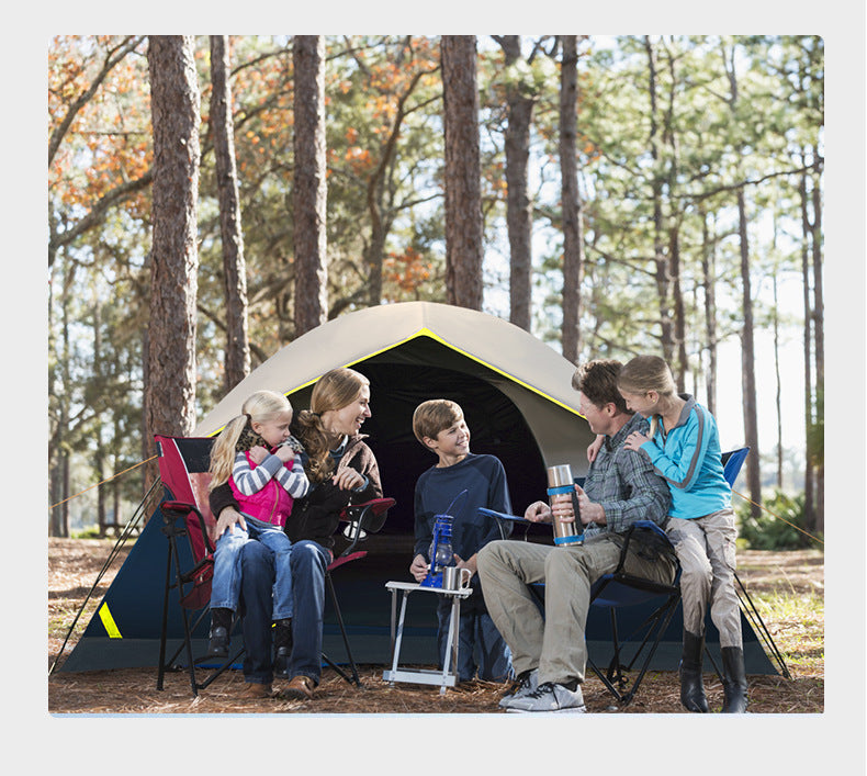 Camping Tent5-6Waterproof Sunscreen Black Glue Outdoor Double Layer Large Space Camping Park Wholesale Outdoor Camping