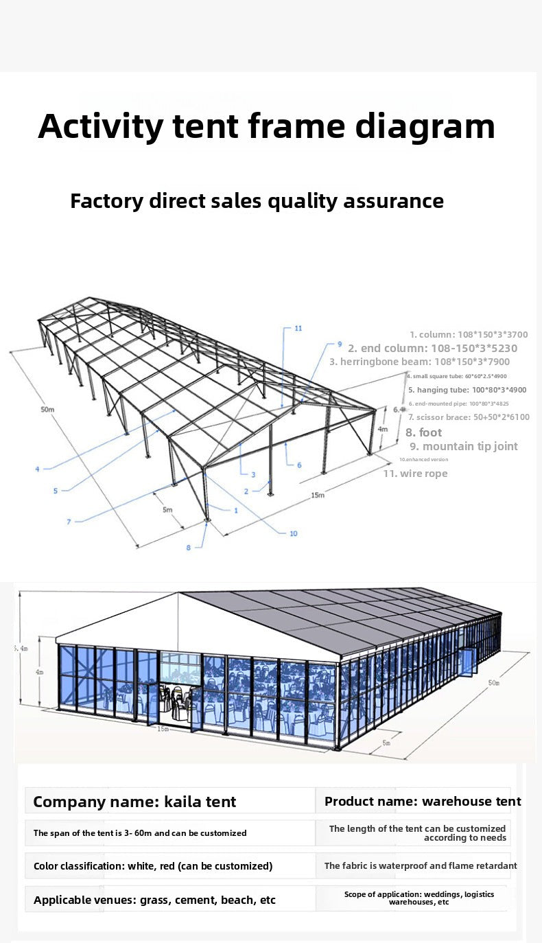 Advertising Tent Temporary Mobile Storage Tent Room Aluminum Alloy Event Tent Industrial Temporary Warehouse Tent
