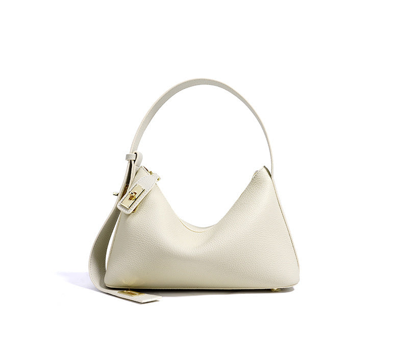 European and American High-End Luxury Handbag for Women, Niche Design, Underarm, Single Shoulder, Crossbody, Dumpling Shape, Genuine Leather, Cowhide, Pillow Bag