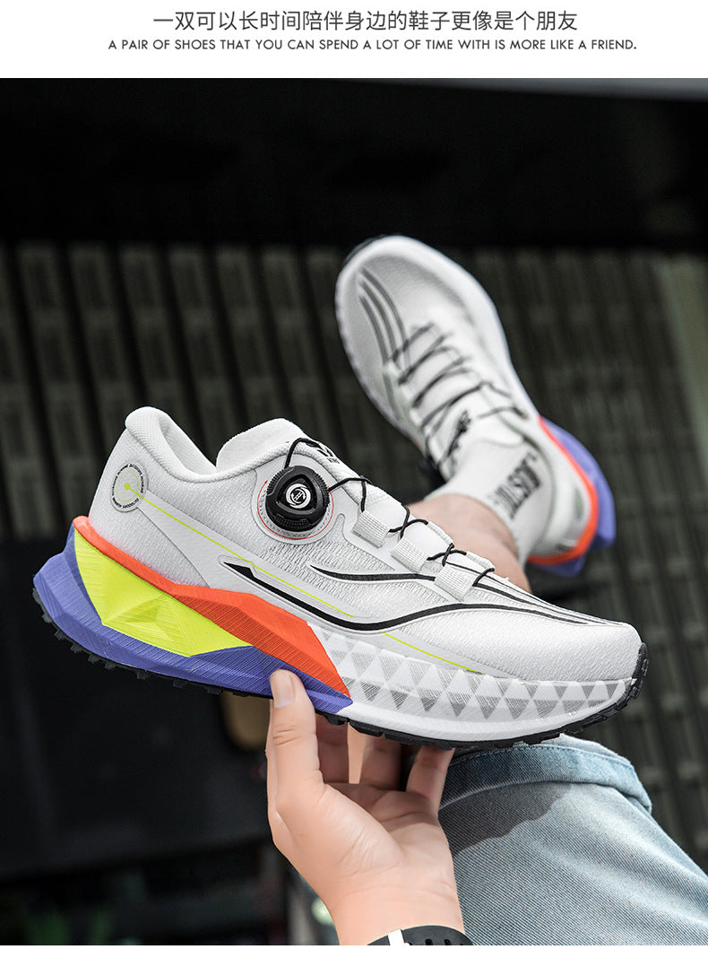 Full Palm Carbon Plate Sports Running Shoes Double Layer Popcorn Outdoor Trail Running Shoes Marathon Men's and Women's Shoes