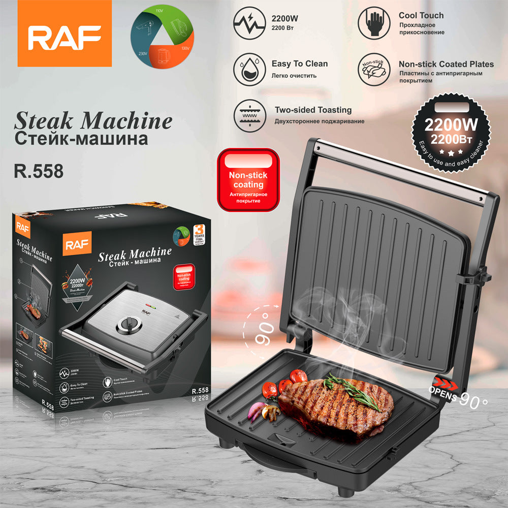 RAF Household Sandwich Maker Breakfast Machine Grilled Meat and Sausages Toaster Steak Grill Machine EU Standard