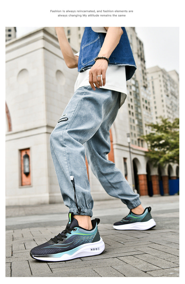 Spring and summer new style comfortable breathable running shoes racing soft sole shock-absorbing youth boys' wear-resistant non-slip sports shoes