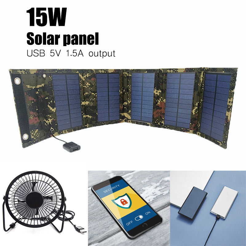 E-commerce 15W 5V USB Output Portable Solar Panel Outdoor Hiking Camping Solar Folding Bag