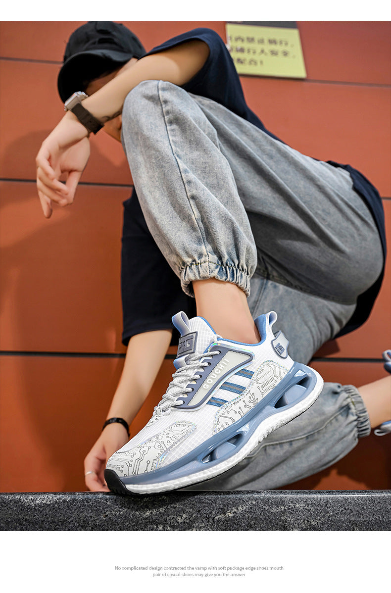 Autumn Hot-Selling Popcorn Rubber Non-Slip Wear-Resistant Sports Running Shoes Mesh Breathable Couple Trendy Casual Shoes