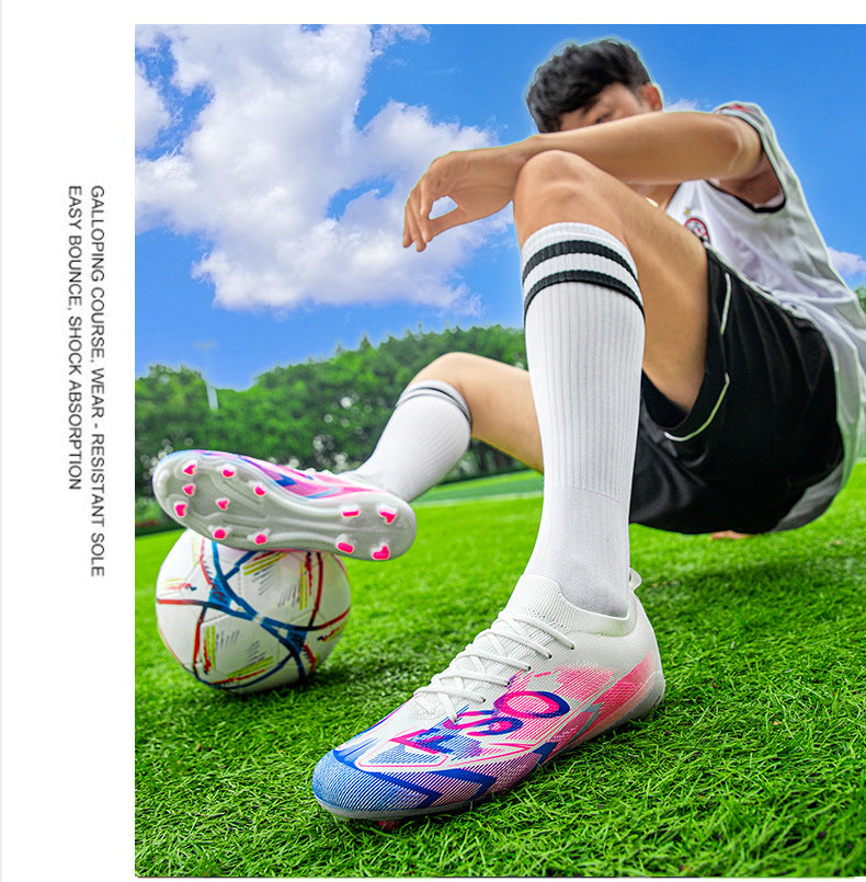 Manufacturer Football Shoes Long Spikes Student Adult Outdoor Turf Training Shoes Professional Competition Sports Shoes Wholesale