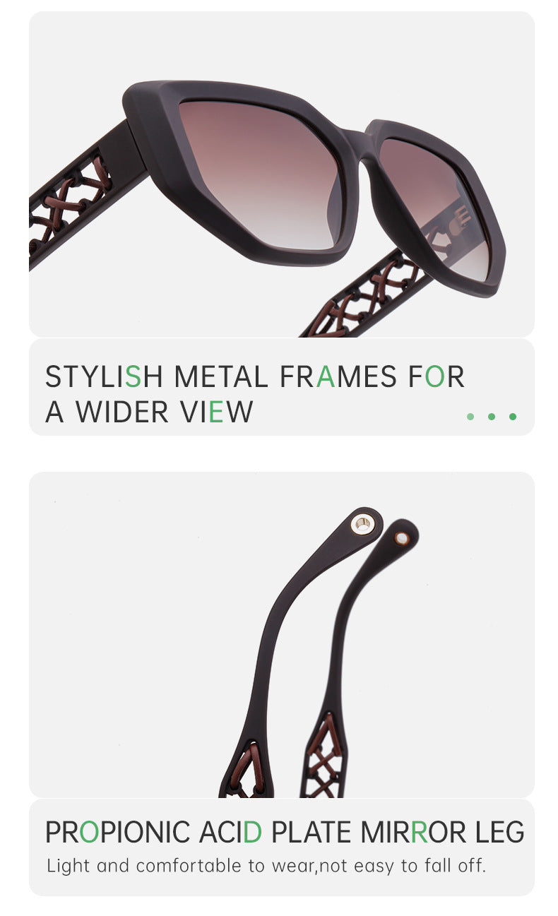 European and American Cat Eye Sunglasses for Women, High-End Hollow Frame Small Frame Sunglasses, Natural Look Glasses sunglasses