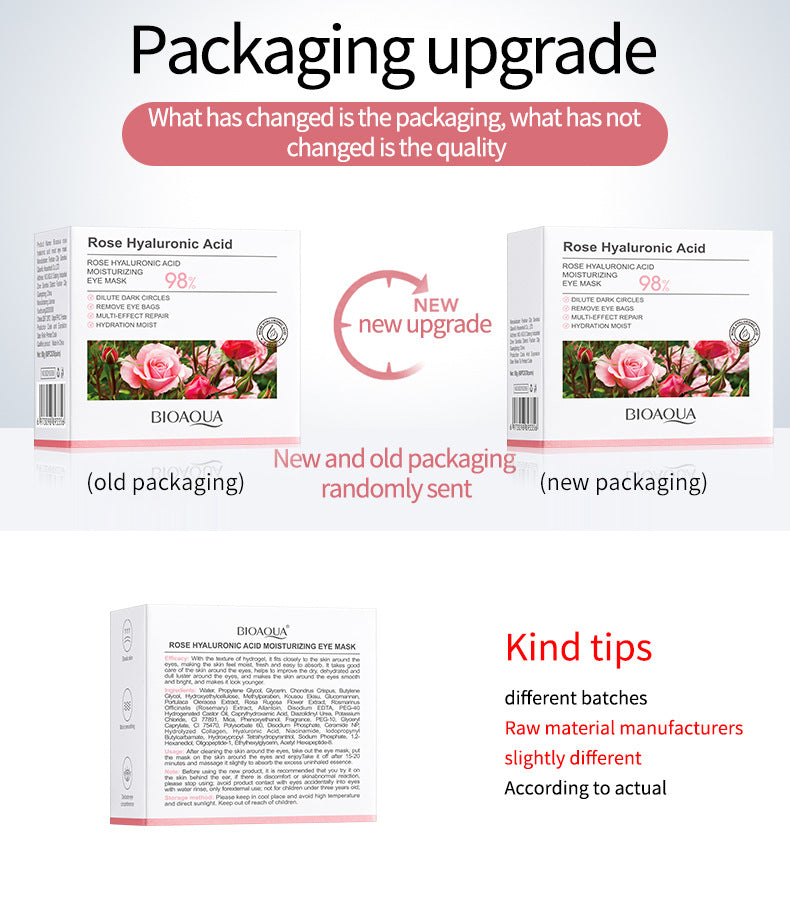 foreign trade BIOAOUA Rose Hyaluronic Acid Moisturizing Eye Mask Hydrating and Moisturizing Eye Mask Wholesale