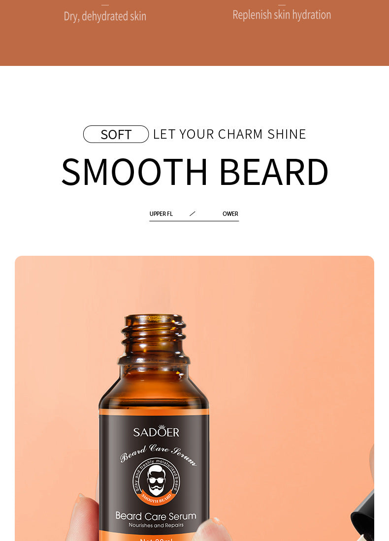 Full English Beard Care Serum SADOER Men's Beard Care Solution30ml  Foreign Trade Wholesale