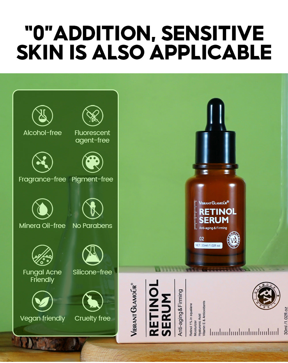 VIBRANT GLAMOUR Retinol Facial Essence Upgraded Packaging30ml  VG-MB004
