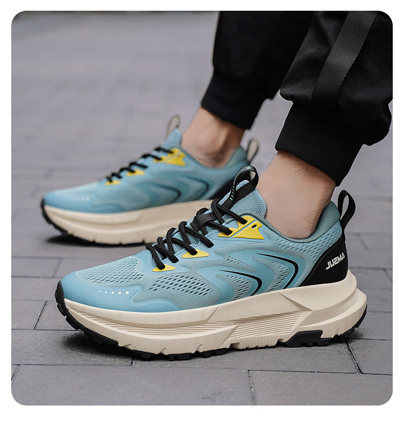 Men's Shoes New2025Mesh Breathable Running Shoes Anti-Slip Shock Absorption Lightweight Soft Sole Sports Shoes Manufacturer Wholesale