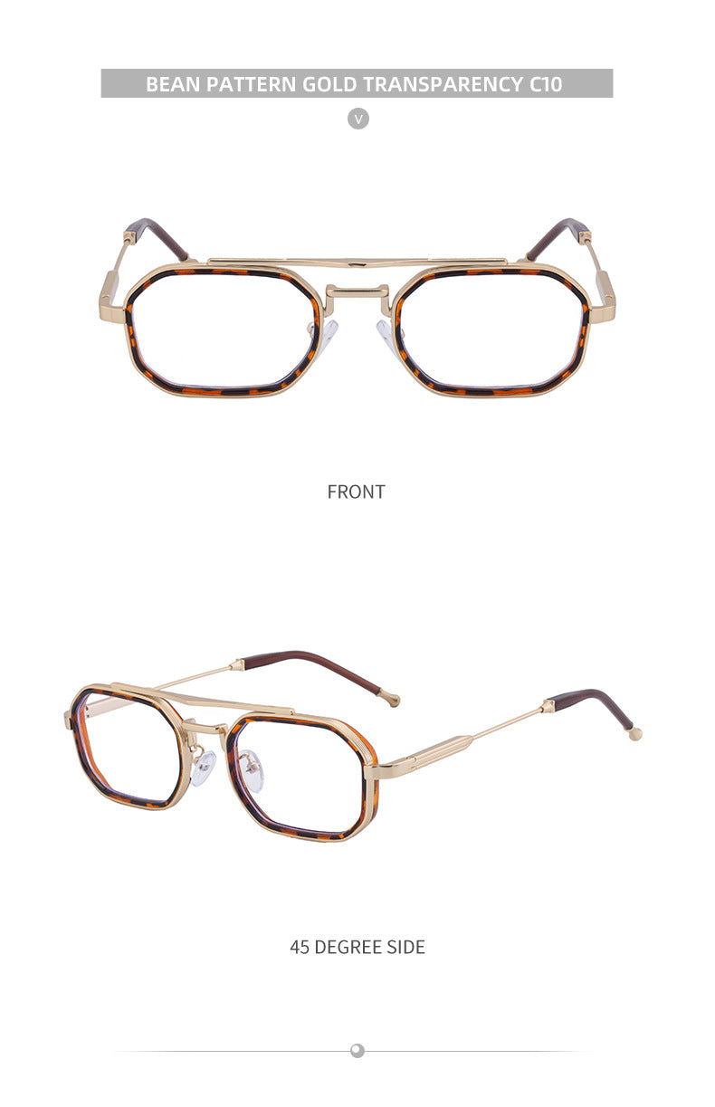 2025New Small Frame Glasses Men Double Beam retro Sunglasses Men's High Sense Full Frame Sunscreen Sunglasses shades