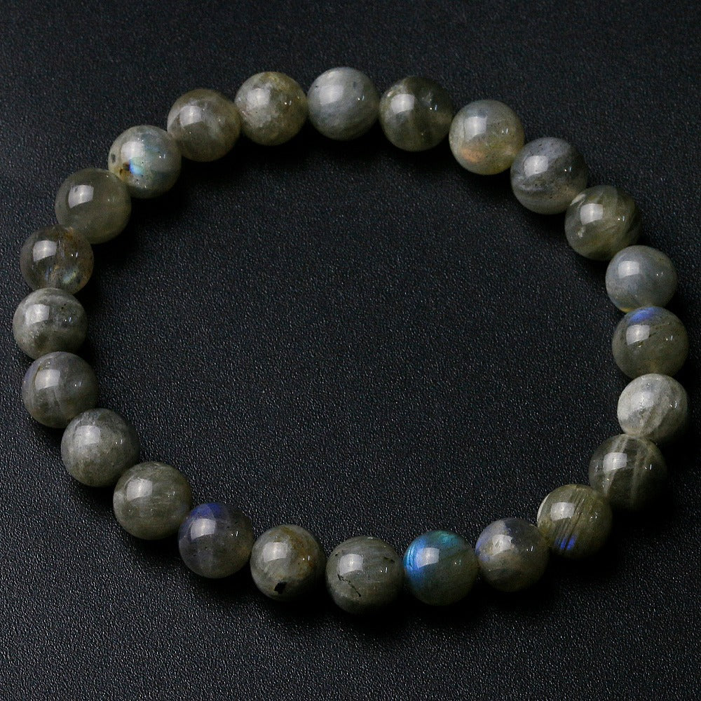 Men's Bracelet Versatile Jewelry Single Loop Handmade Elastic Cord Bracelet Beaded8mm Labradorite Bracelet