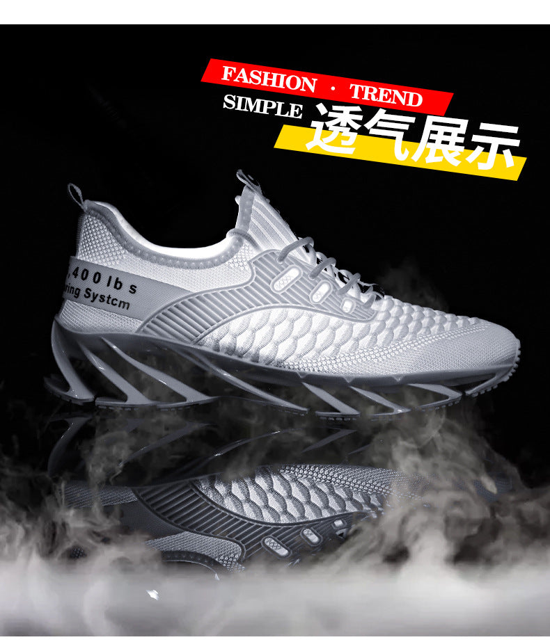 2025Summer New Men's Shoes Non-Slip Blade Shoes Men's Running Shoes Breathable Flyknit Mesh Shoes Sports Casual Shoes