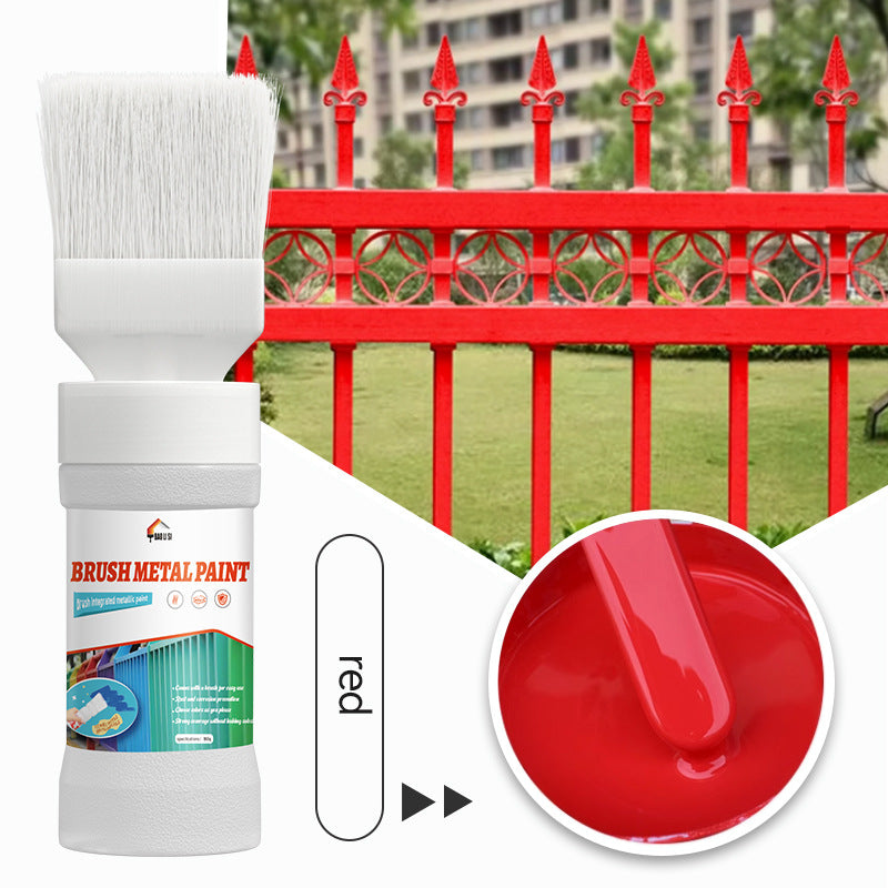 Metal Brush Paint Iron Door Window Railing Anti-Rust Water-Based Paint Balcony Renovation Color Change Coating Coloring