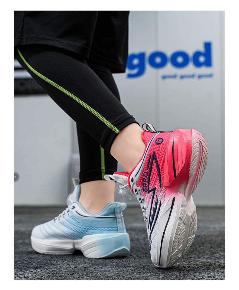 2025New Mesh Breathable Rotating Button Children's Shoes Student Training Running Shoes Red Rabbit Children's Mandarin Duck Sports Shoes