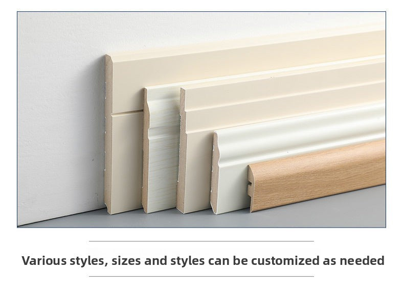 Style MDF Baseboard made of pine wood, painted solid wood baseboard, self-adhesive density board baseboard