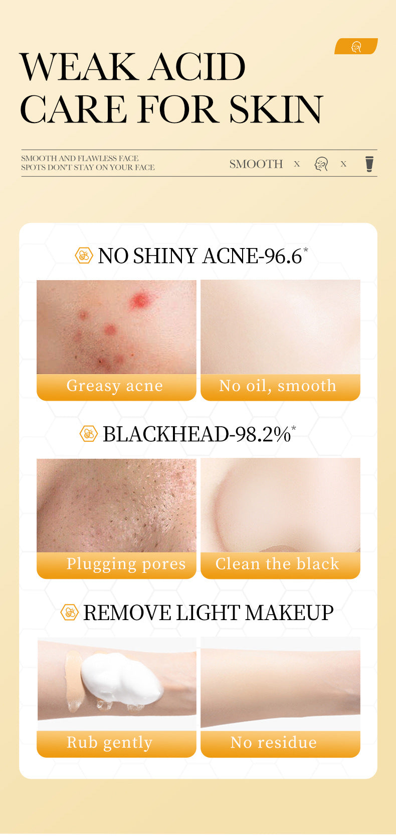 Honey Facial Cleanser100gBIOAOUA Vitamin E Deep Cleansing Facial Cleanser Cross-Border Foreign Trade Wholesale