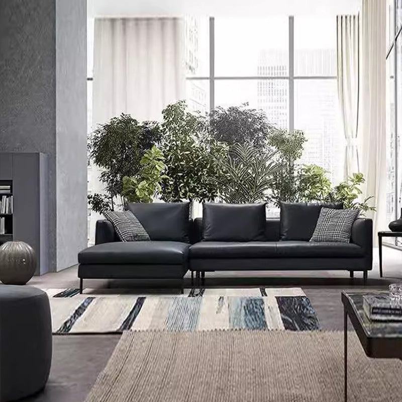 Italian Minimalist Genuine Leather Sofa Light Luxury Simple Modern Latex Nordic Down Living Room Combination Small Apartment Sofa Shipping and tax not included