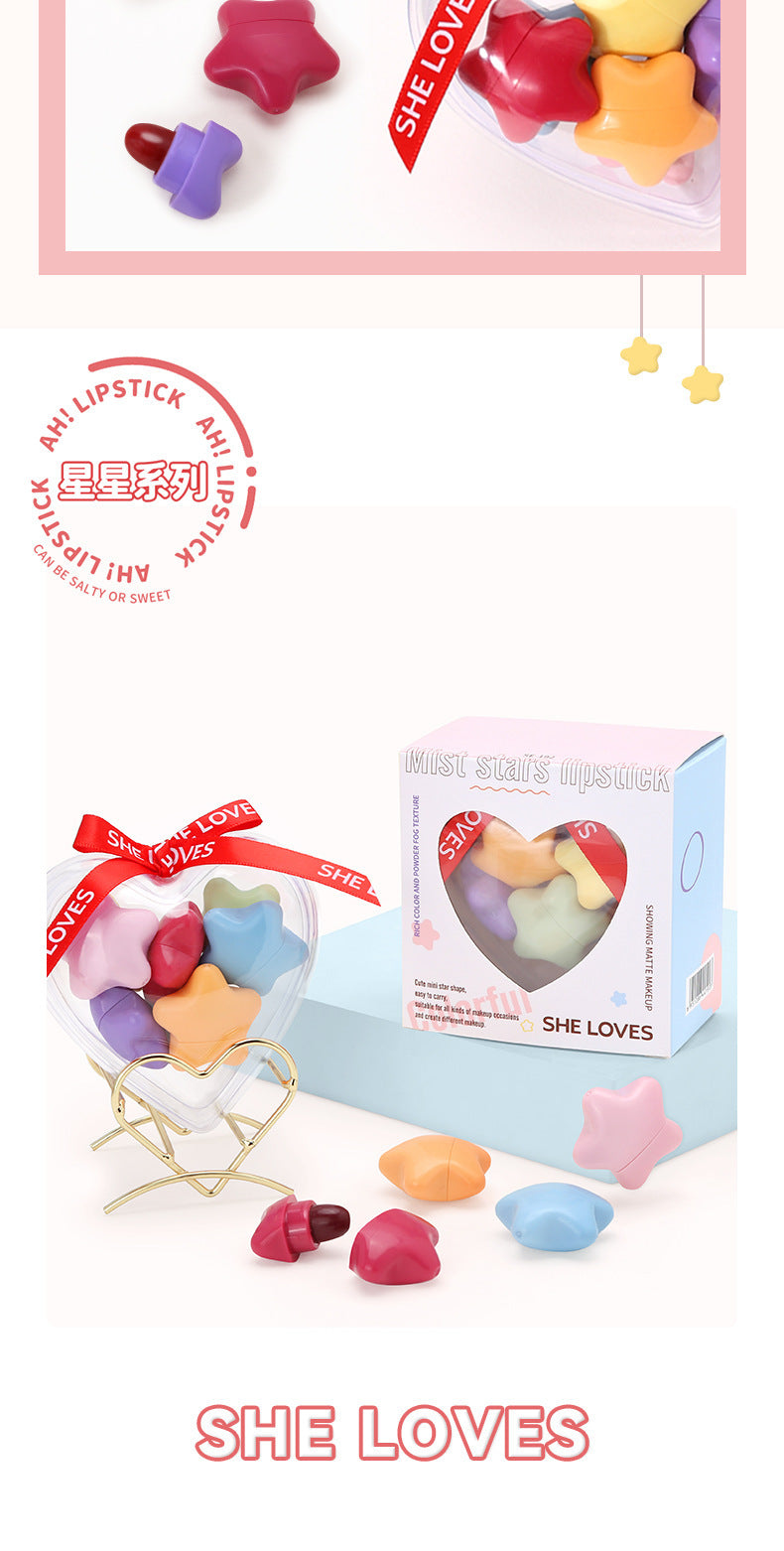 Lucky star8Color Little Star Lipstick Set Matte Velvet Lipstick Gift Box