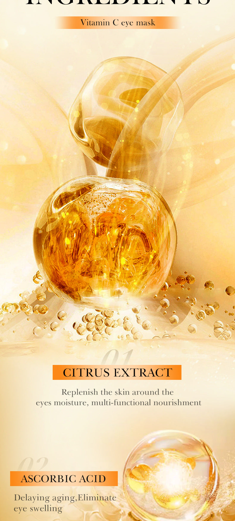 Eye Mask7.9g FAYANKOU24K Golden Aloe Vera Hydrating Nourishing Eye Mask Cross-Border Wholesale