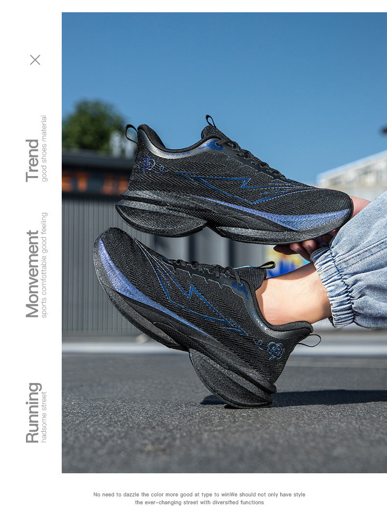 Spring and Summer Rebound Shock Absorption Carbon Plate Support Running Shoes Mesh Breathable Sports Shoes Lightweight Shock Absorption Anti-Slip Running Shoes