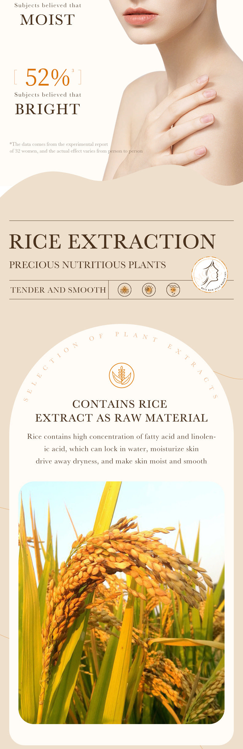 Full English Rice Skincare Set BIOAOUA Rice Puree Series Six-Piece Set Box  Wholesale